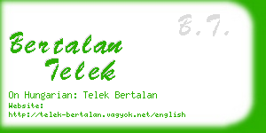 bertalan telek business card